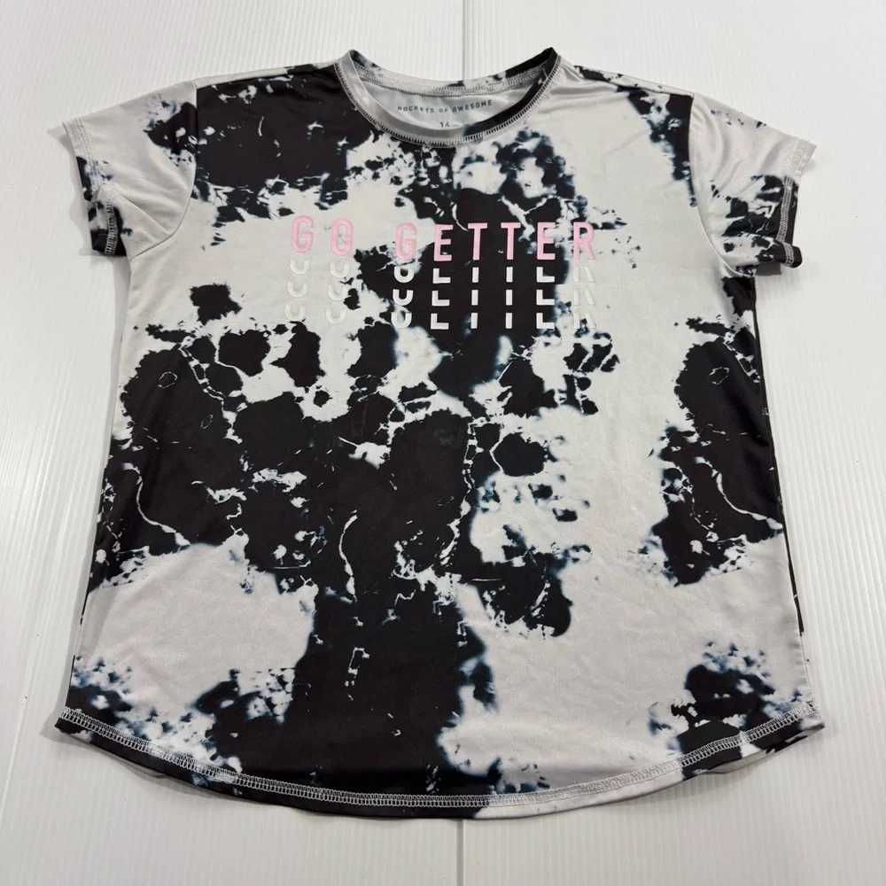 543. Go Getter Kids Tie-Dye T-Shirt - Black & White (14)